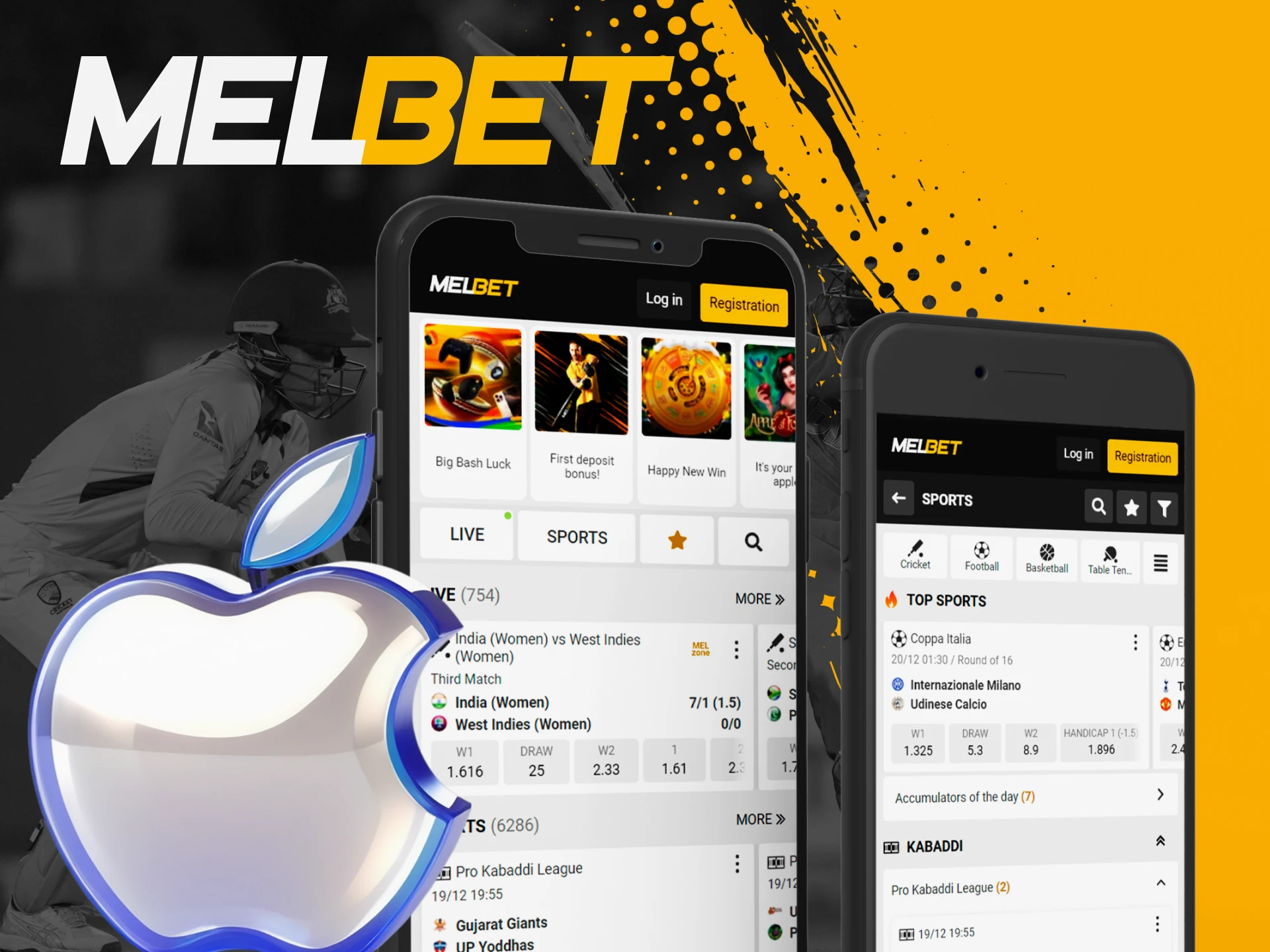 Melbet mobile app is available for iPhone from 6 to 16 versions.