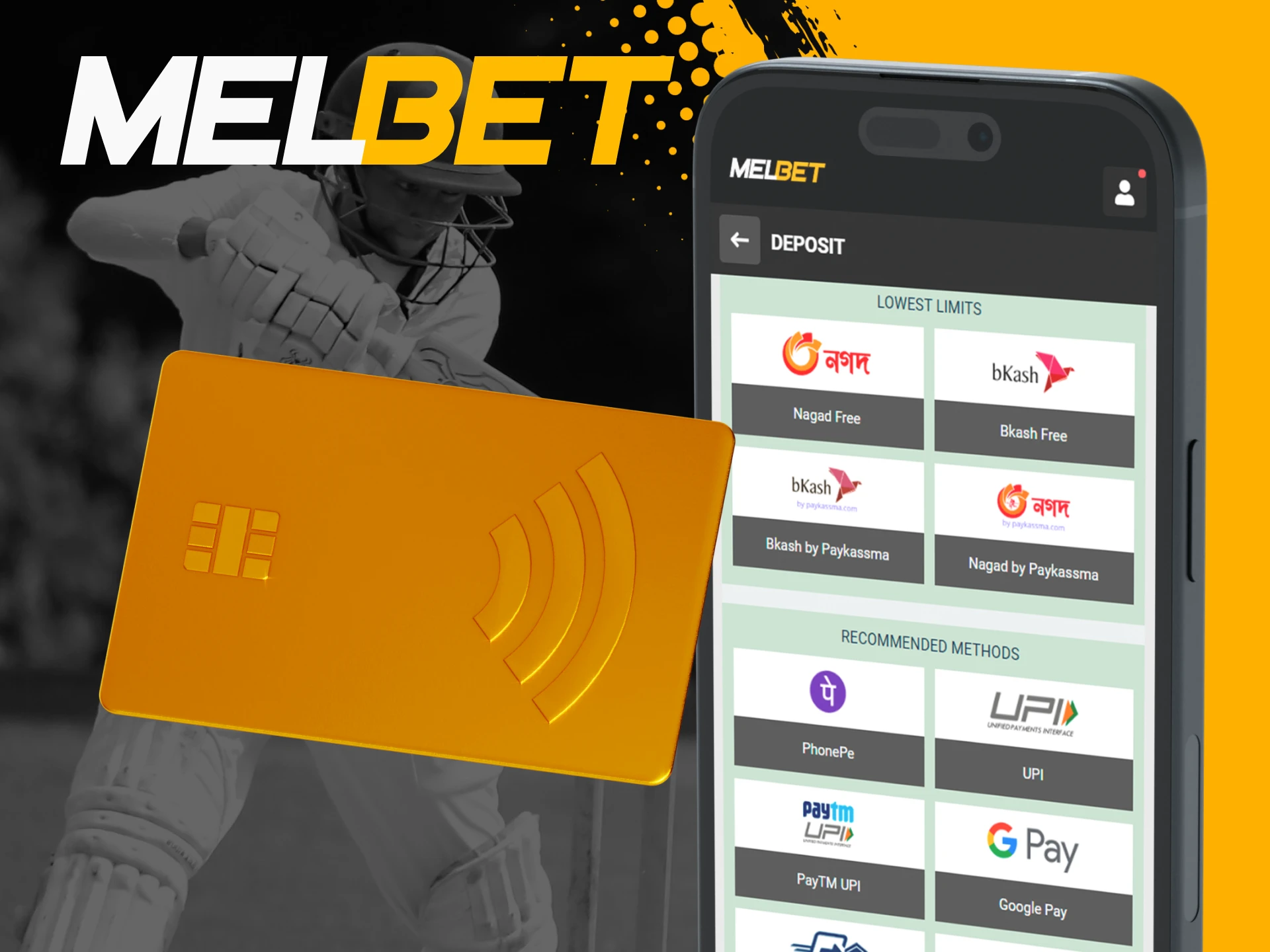 The Melbet mobile app has simple and convenient payment methods.