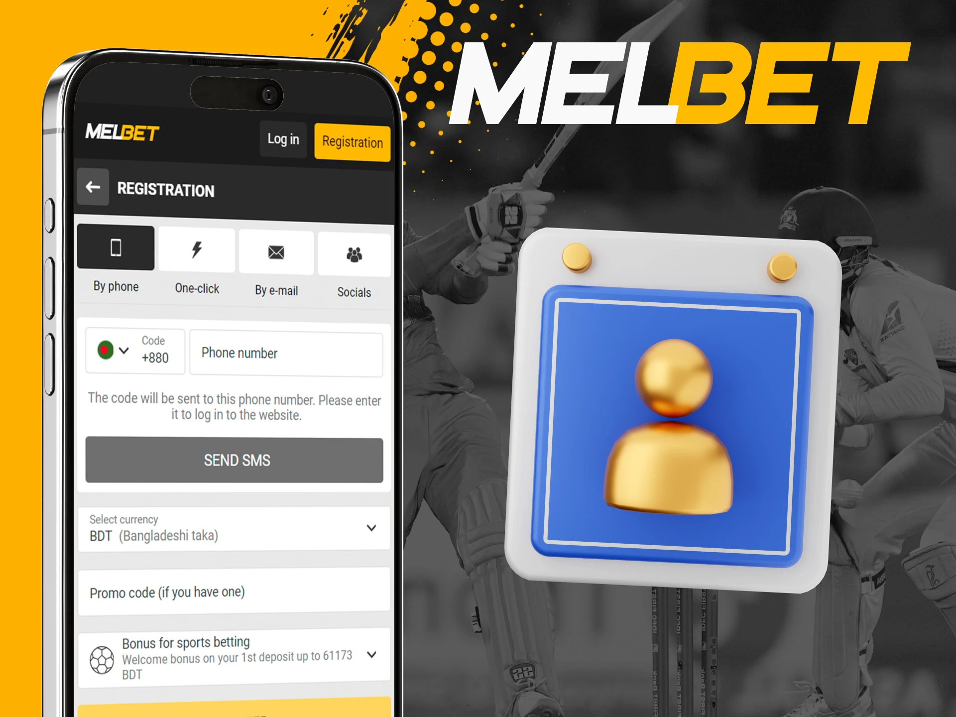 Register easily and quickly in the Melbet mobile app.