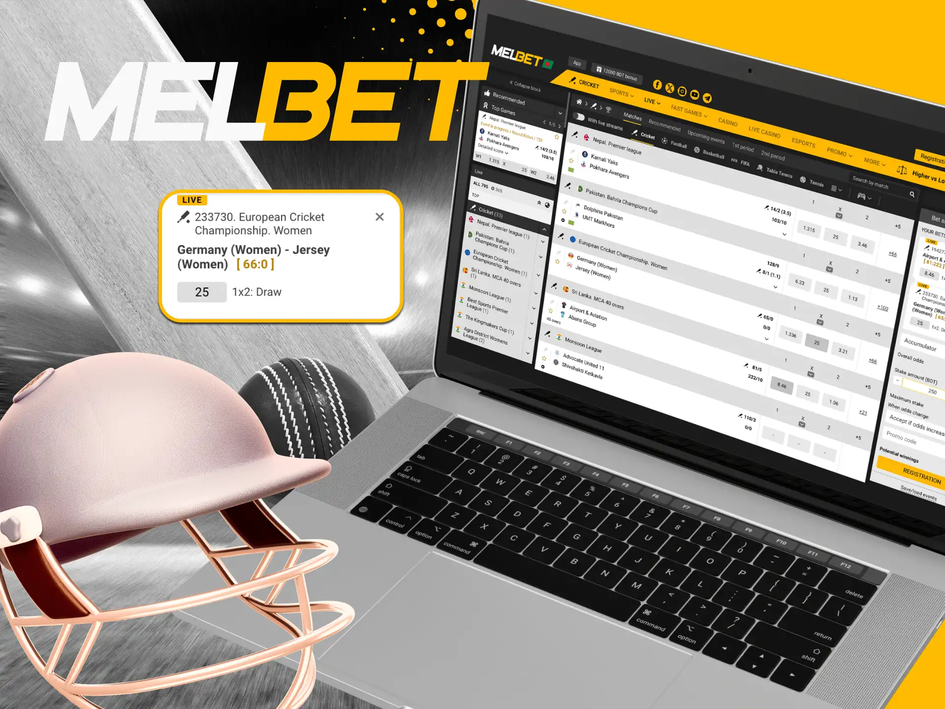 Explore our step-by-step instructions on how to start betting on Melbet cricket matches.