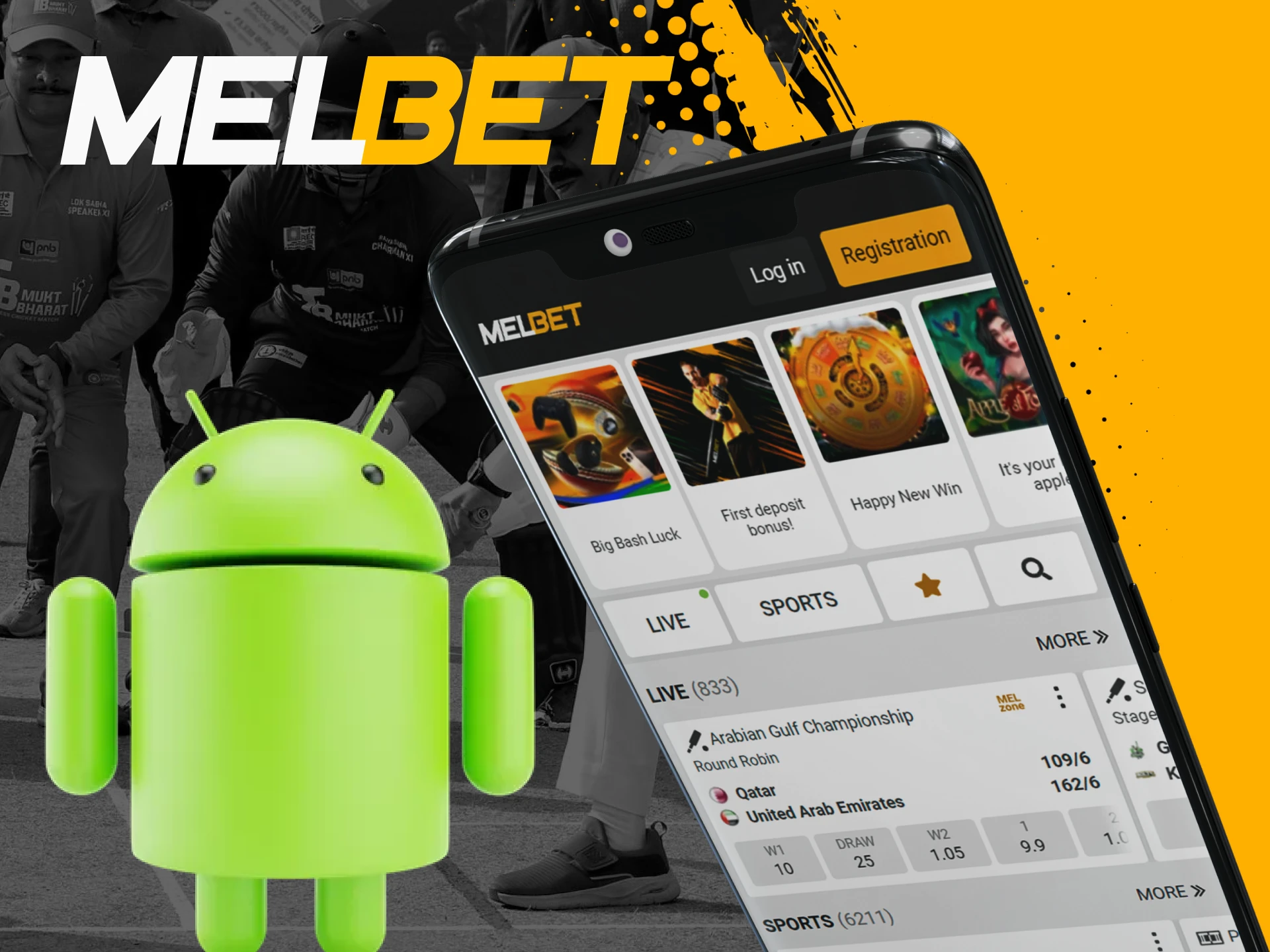 Melbet has a convenient mobile app for Android.