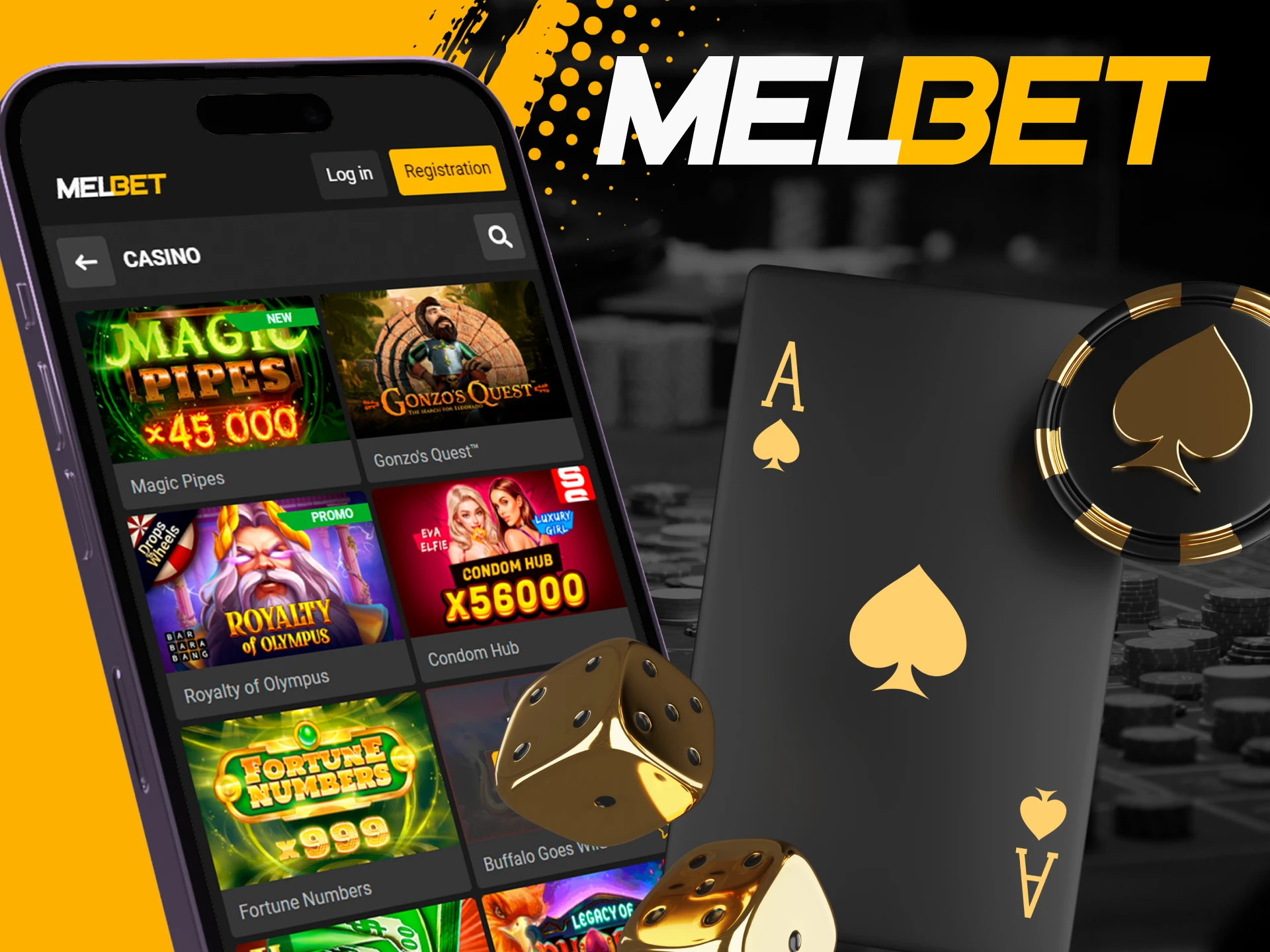 Win big playing casino games at Melbet.