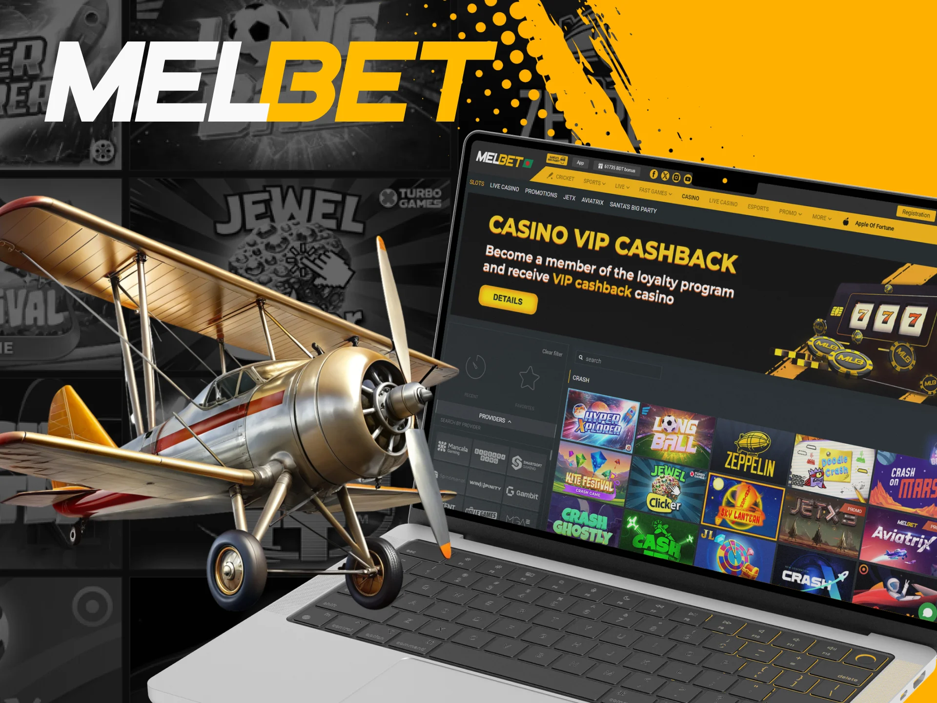 Play crash games at the official Melbet casino.