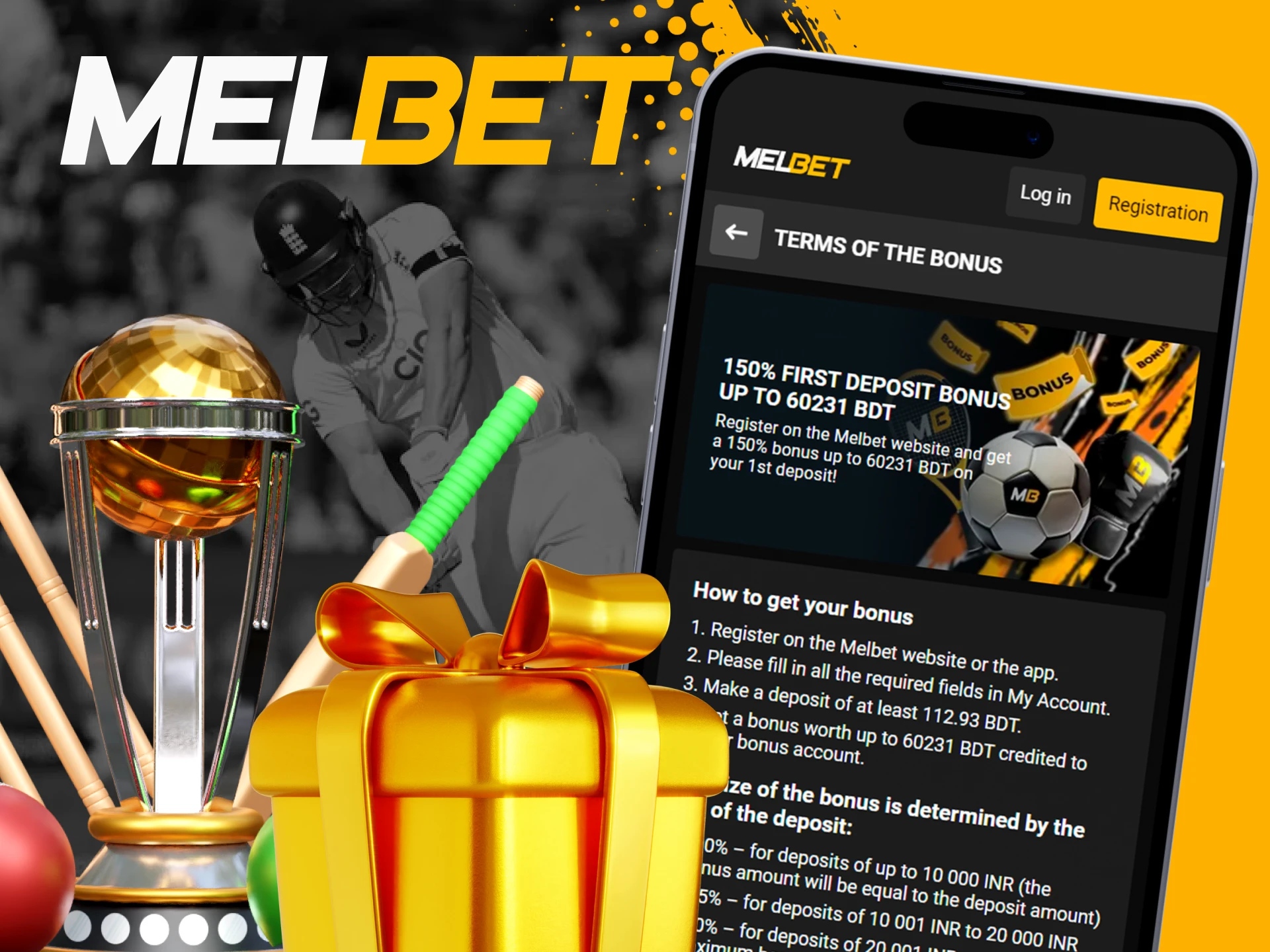 Get a profitable welcome bonus for sports at Melbet.