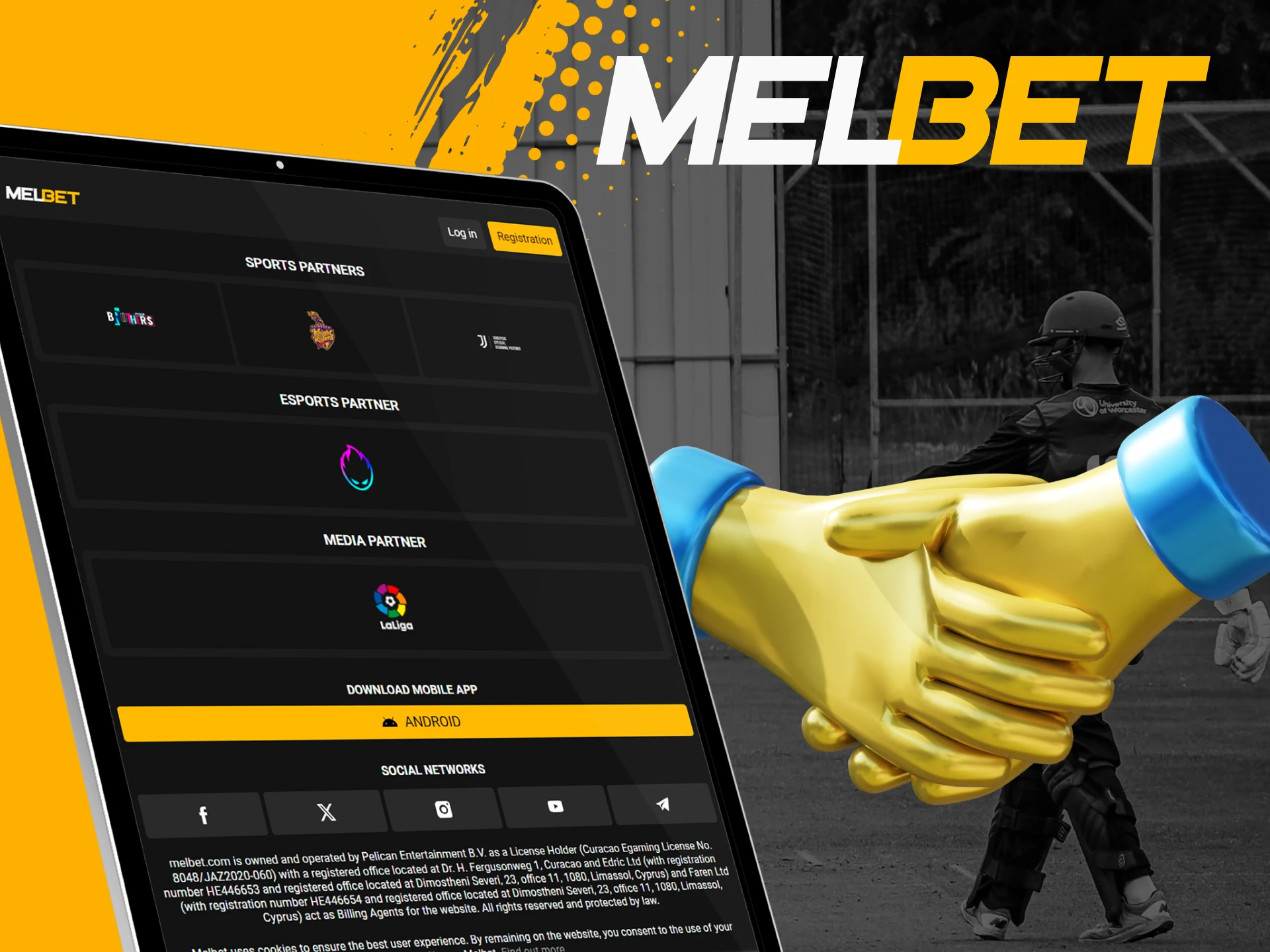 Melbet Casino has sports, eSports and media partners.