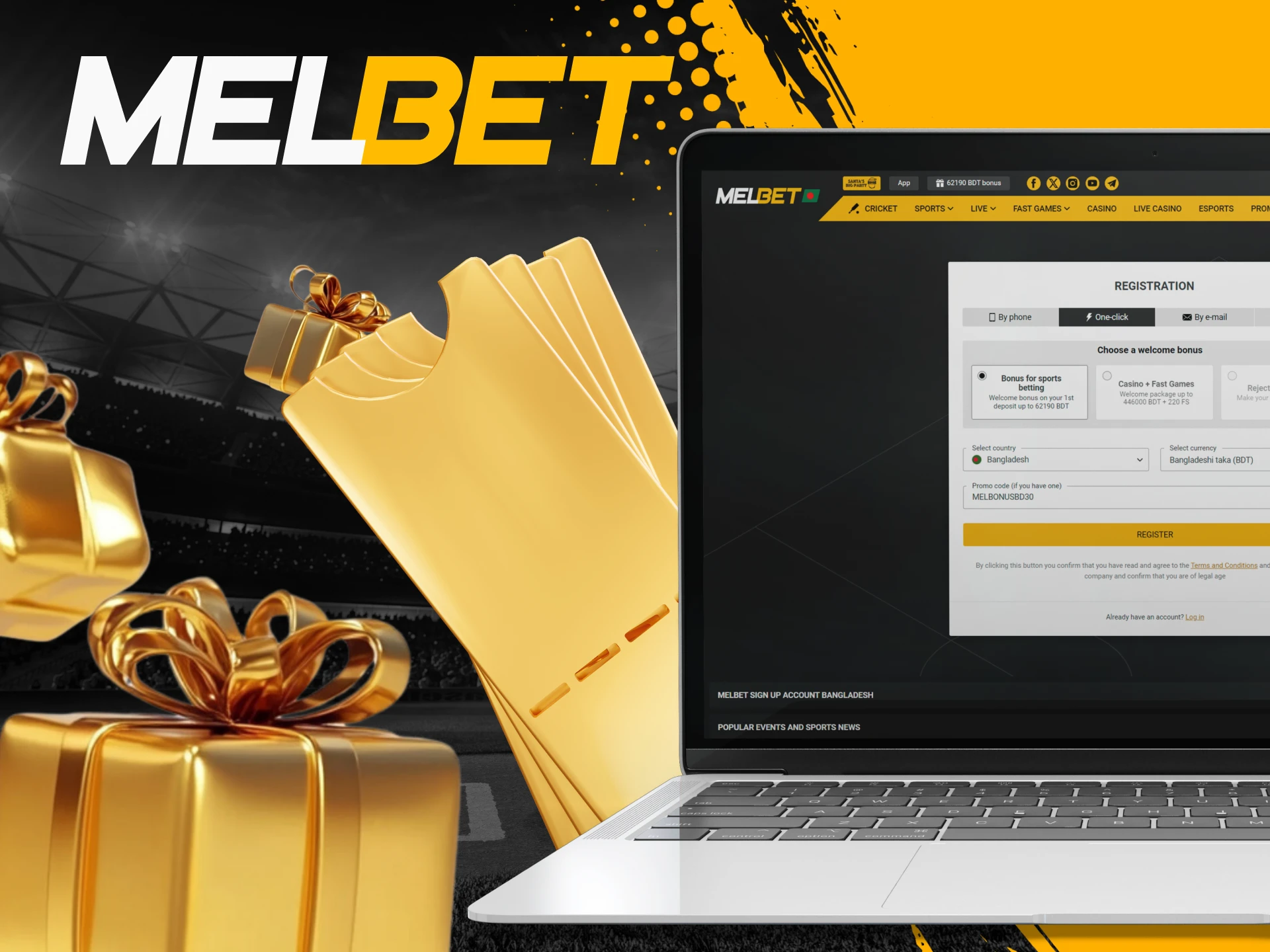 Our promo code gives you the biggest bonus on Melbet.