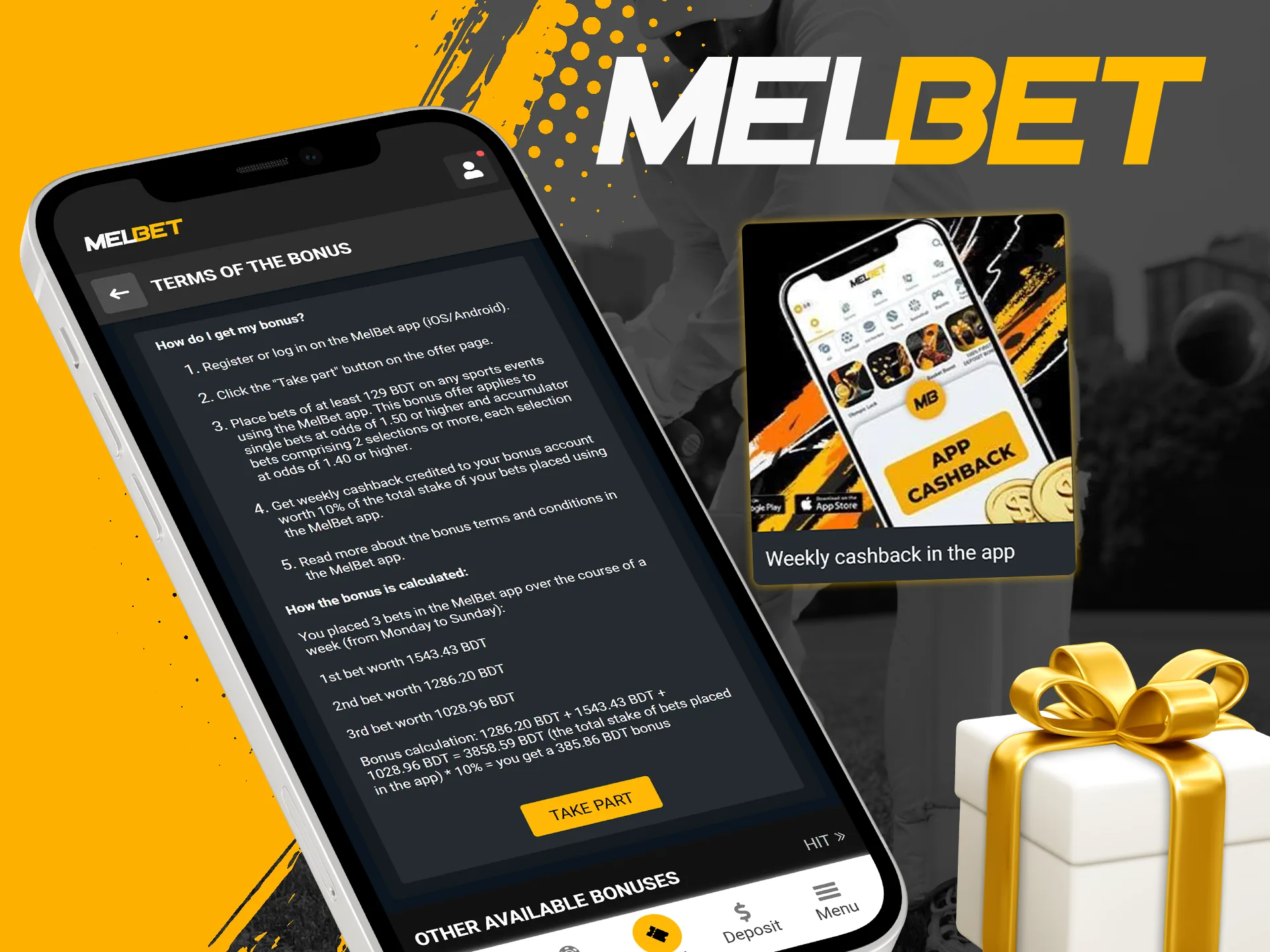 Install the Melbet app and get your weekly cashback.