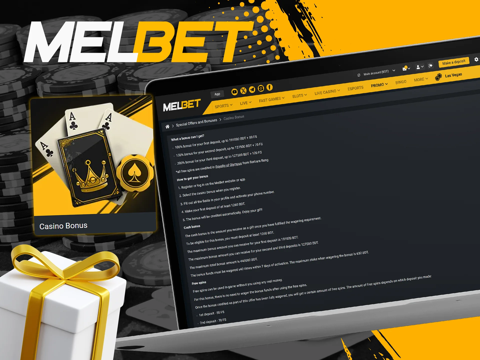 Enjoy casino games with a special bonus from Melbet.