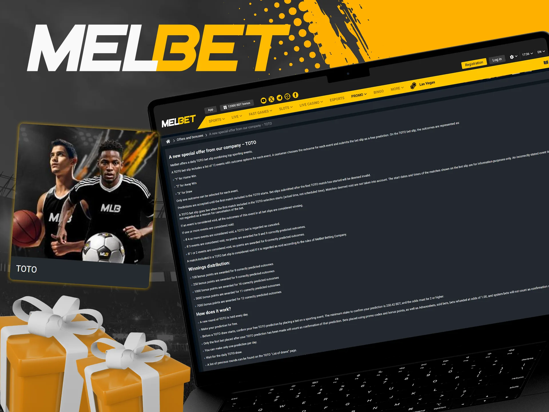 Place as many winning bets as possible in the TOTO section at Melbet.