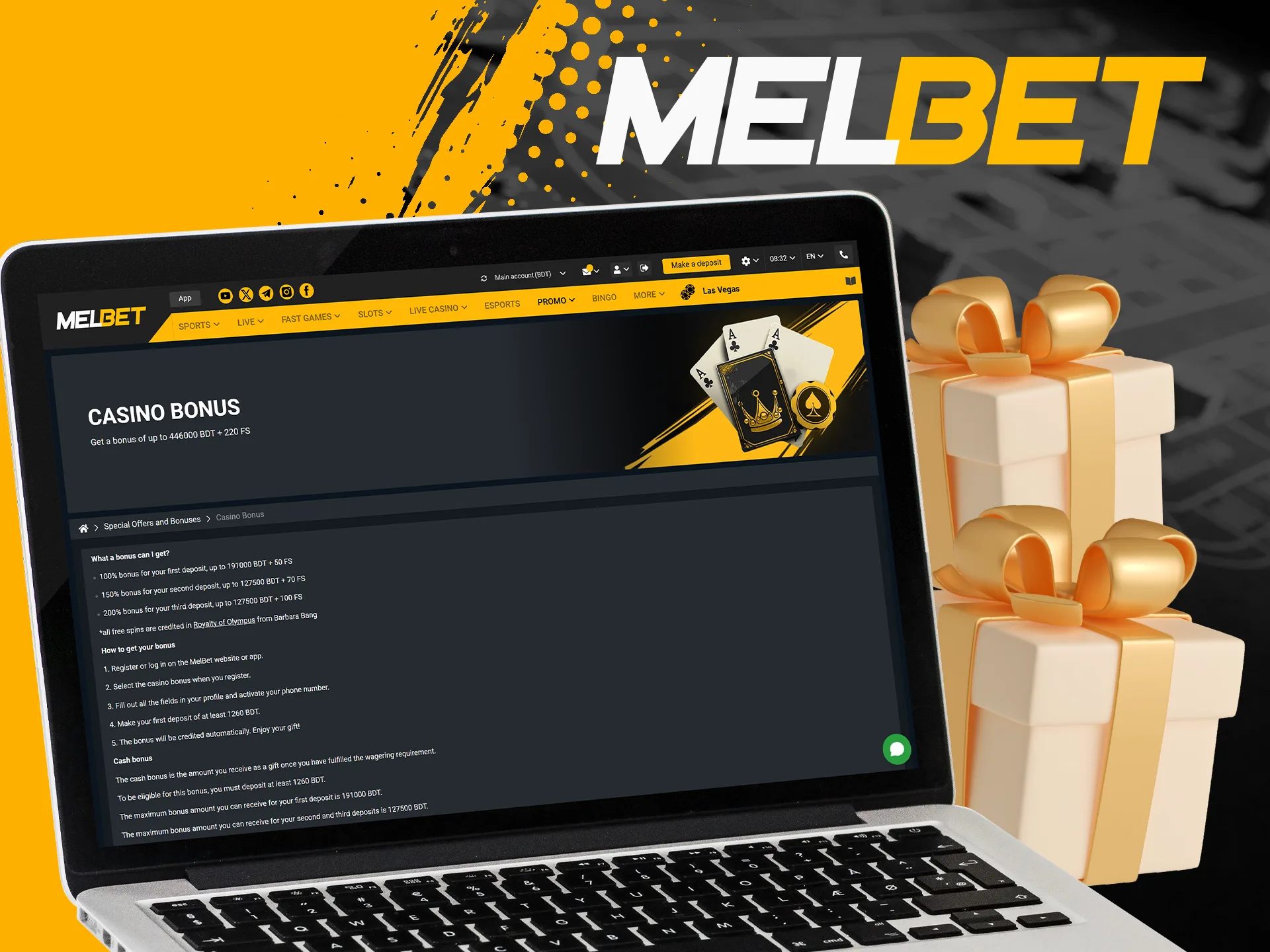 Your journey through the casino world will be even more interesting with Melbet bonuses.