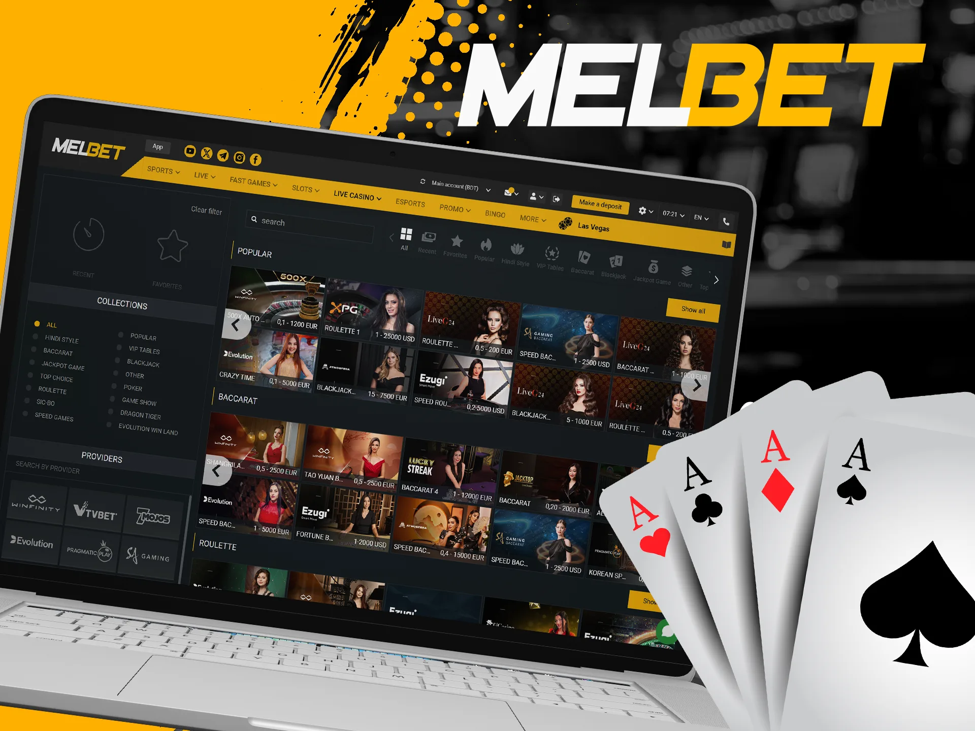 Enjoy Melbet's live casino games.