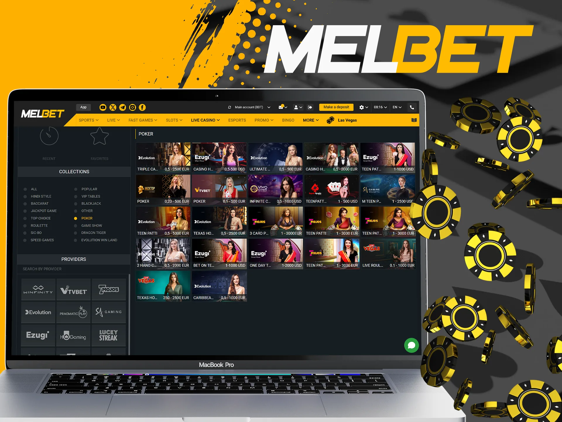 Poker fans are sure to find something for themselves at Melbet.