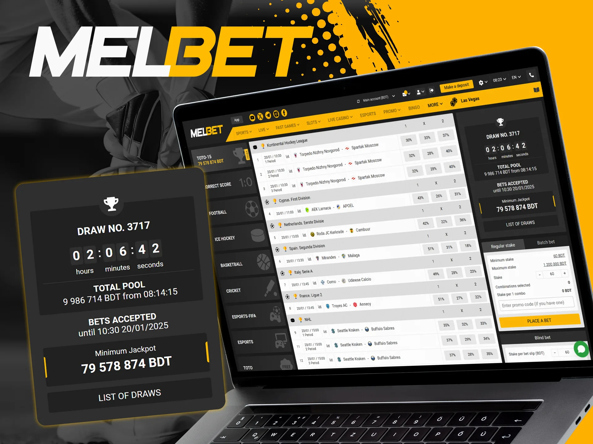 Have fun while betting in the TOTO section at Melbet.