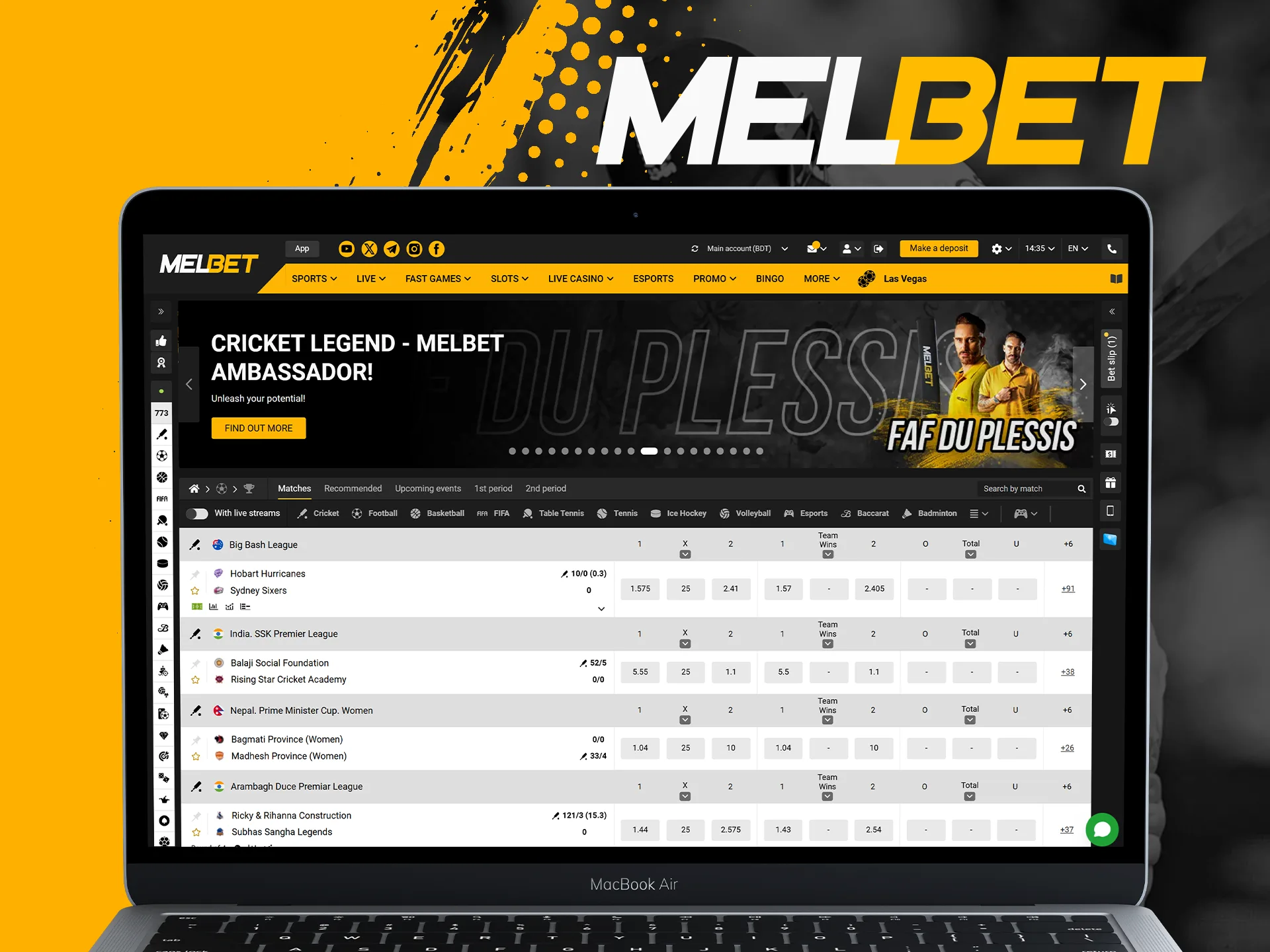 The Melbet team and the players on the platform are responsible for their actions.