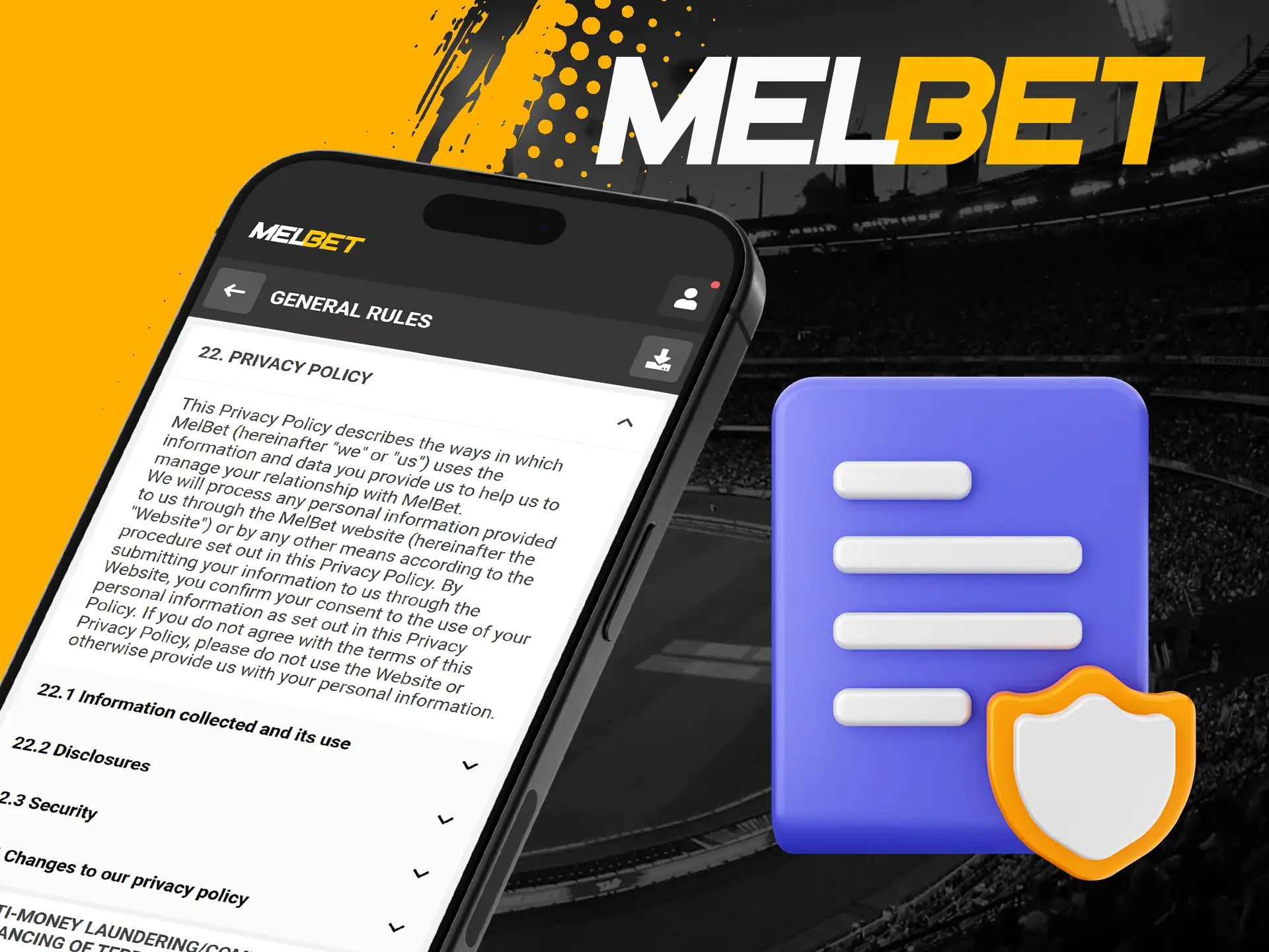 Don't worry about your details provided when registering on the Melbet platform.