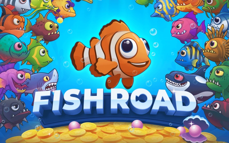 Dive deep and chase your fortune in Fish Road at Melbet.